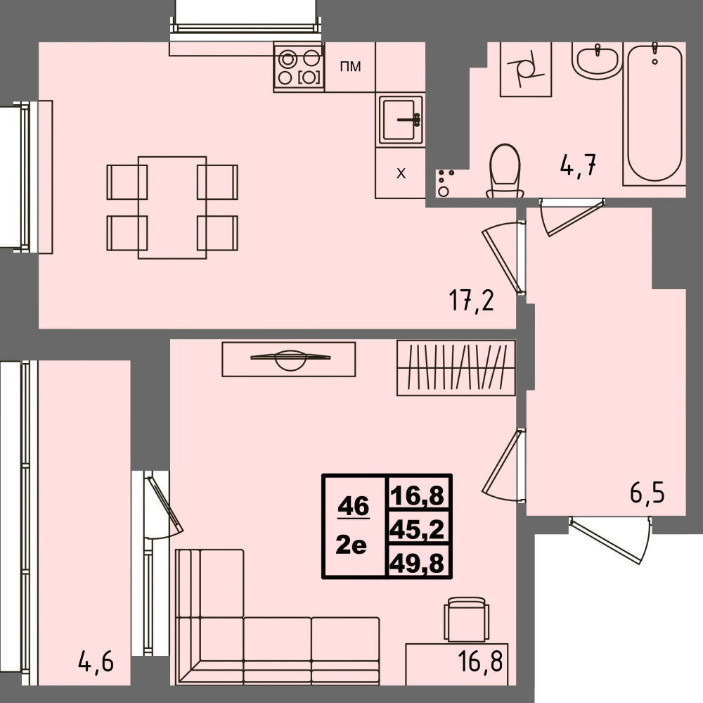 ЖК Равновесие, д3, кв.46