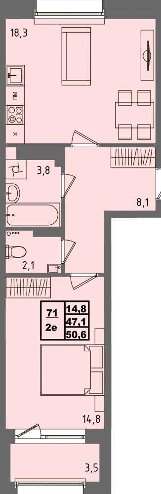 ЖК Равновесие, д3, кв.71