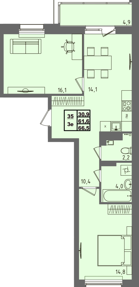 ЖК Равновесие, д3, кв.35