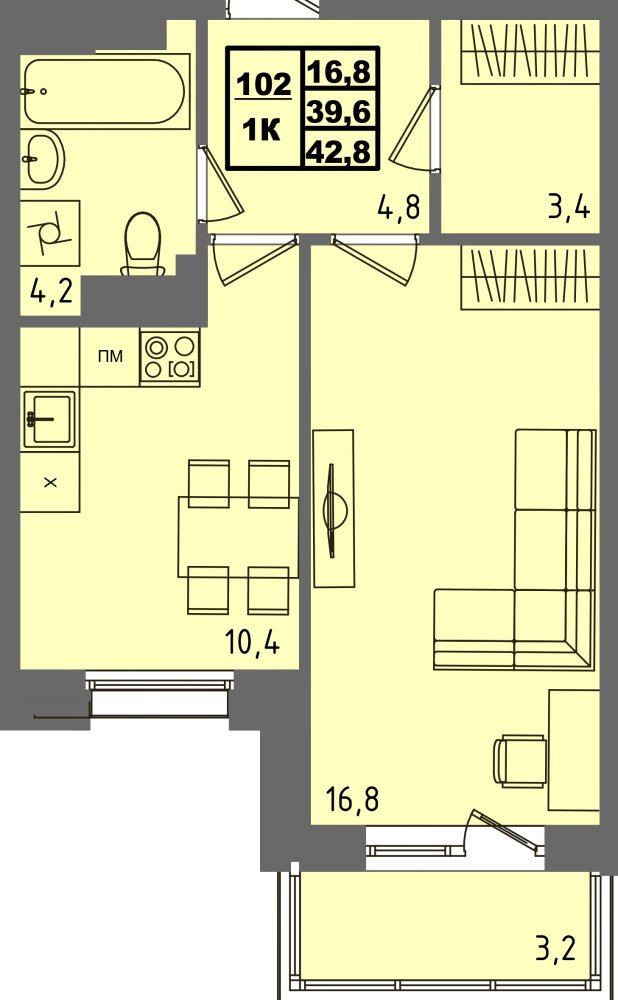 ЖК Равновесие, д3, кв.102