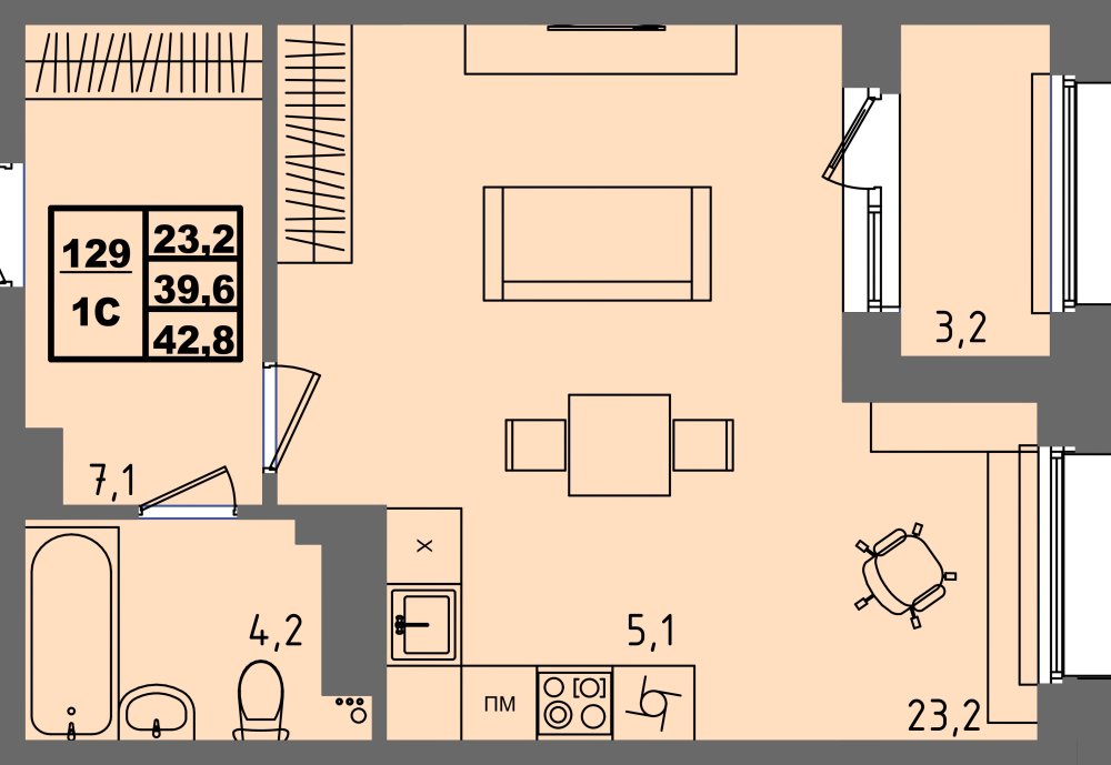 ЖК Равновесие, д3, кв.129