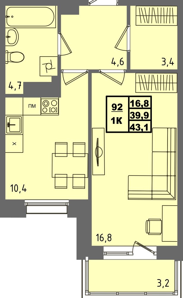 ЖК Равновесие, д3, кв.92