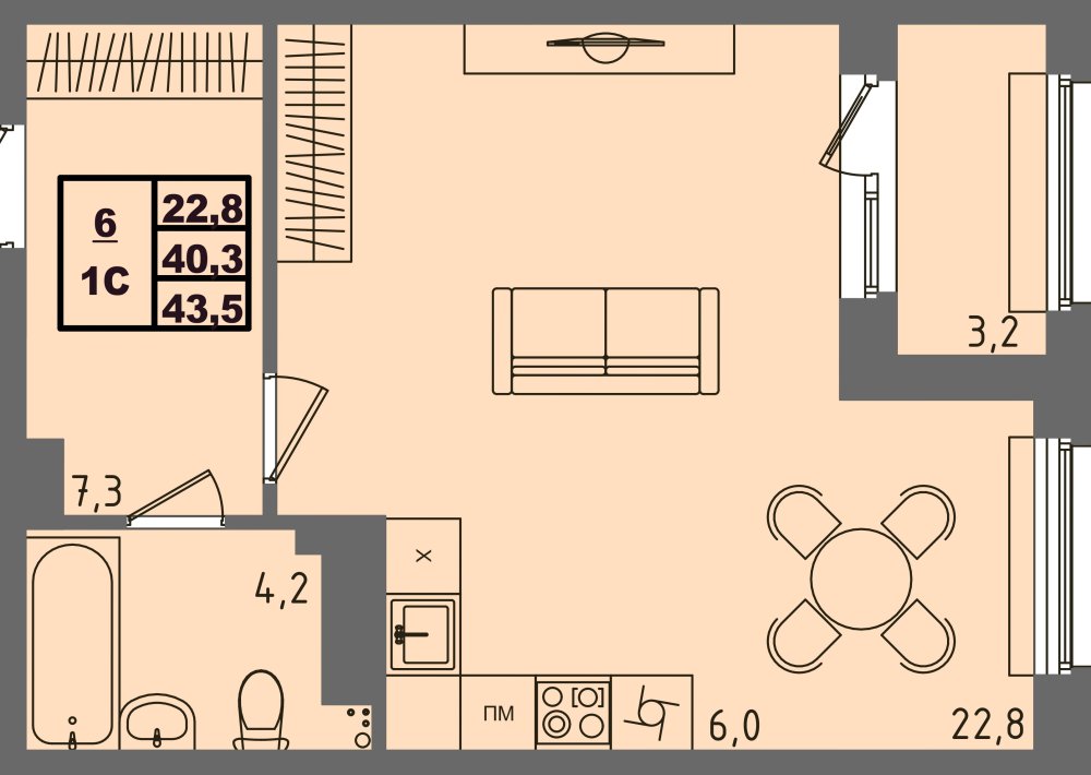 ЖК Равновесие, д3, кв.6