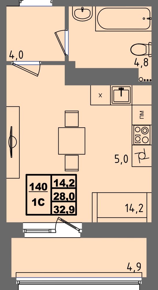 ЖК Равновесие, д3, кв.140