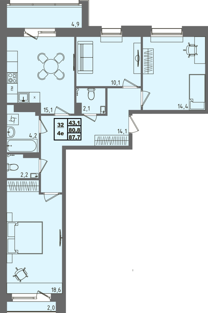 ЖК Равновесие, д3, кв.32
