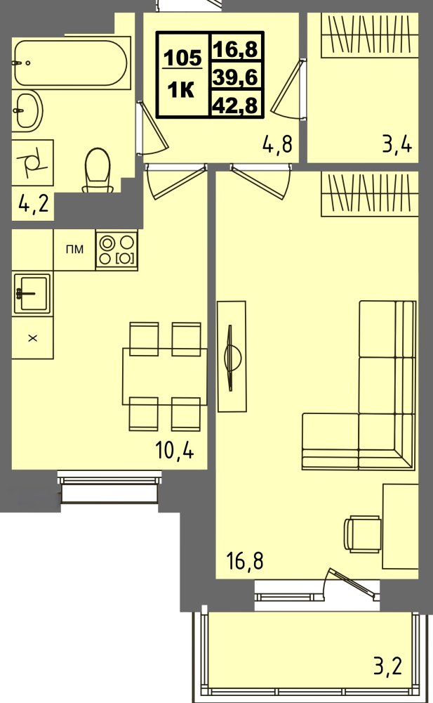 ЖК Равновесие, д3, кв.105