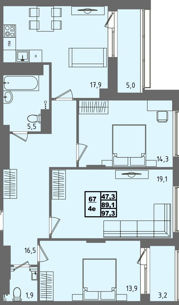 ЖК Равновесие, д3, кв.67