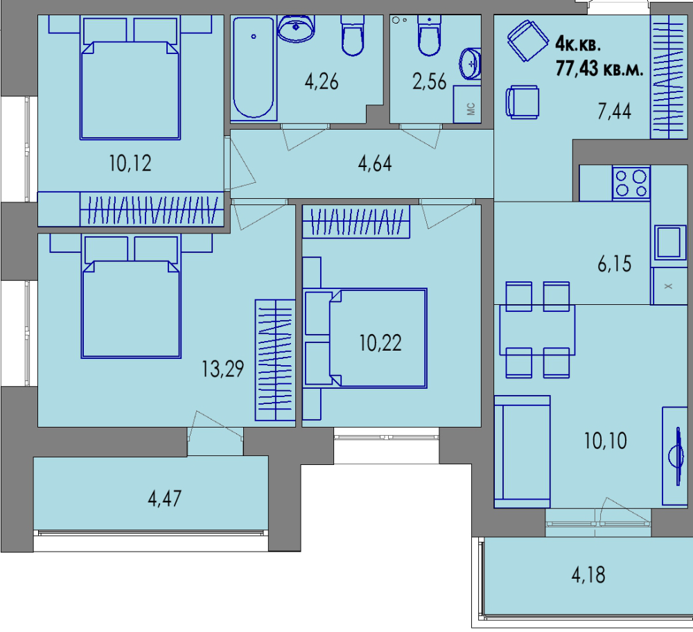 ЖК Равновесие, д1, кв.102