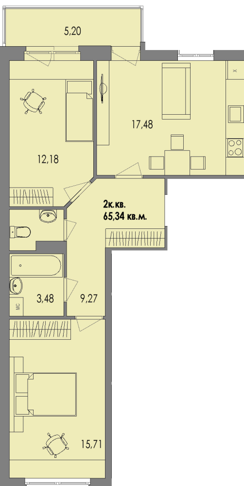 ЖК Равновесие, д1, кв.59