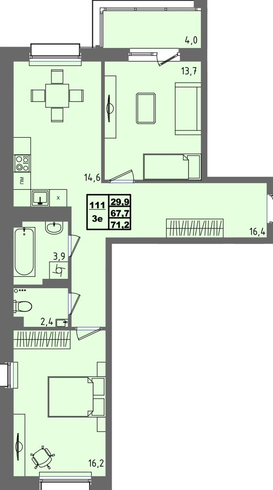 ЖК Равновесие, д3, кв.111