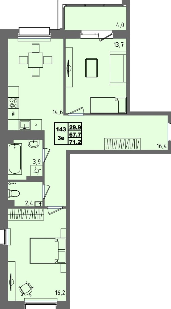 ЖК Равновесие, д3, кв.143