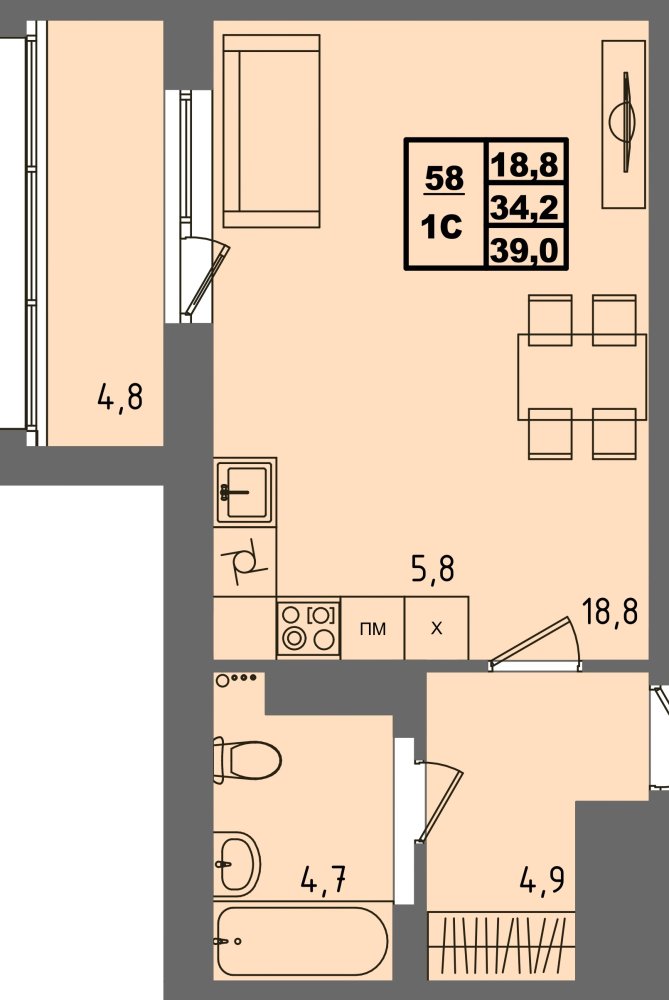 ЖК Равновесие, д3, кв.58
