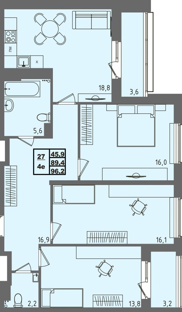 ЖК Равновесие, д3, кв.27