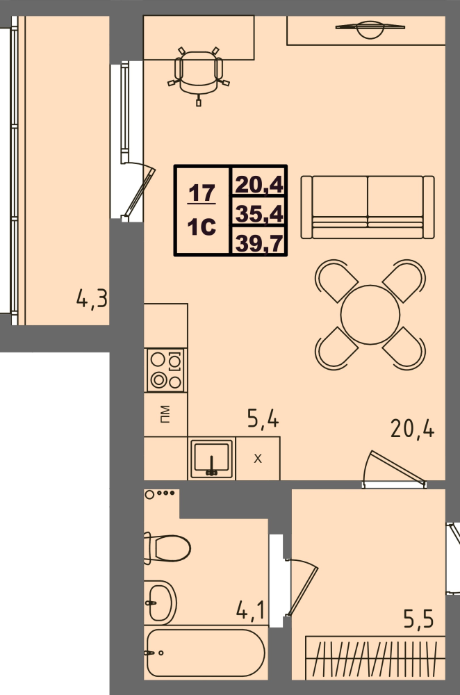 ЖК Равновесие, д3, кв.17