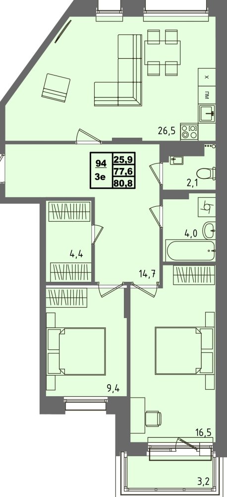 ЖК Равновесие, д3, кв.94
