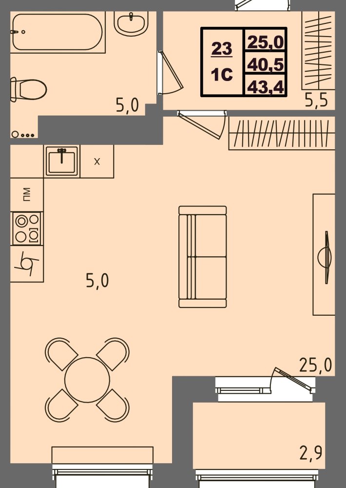 ЖК Равновесие, д3, кв.23