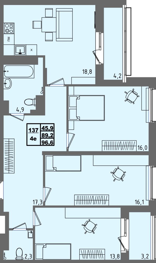 ЖК Равновесие, д3, кв.137