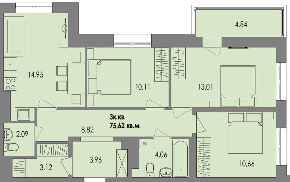 ЖК Равновесие, д1, кв.142
