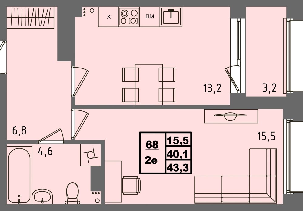 ЖК Равновесие, д3, кв.68
