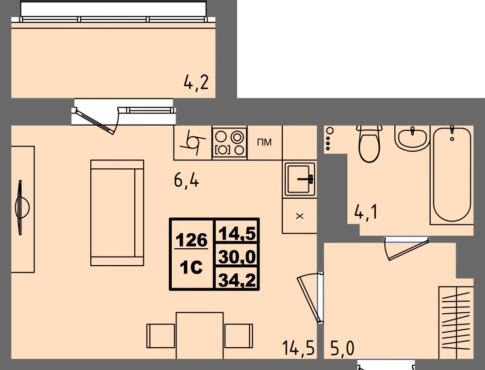 ЖК Равновесие, д3, кв.126