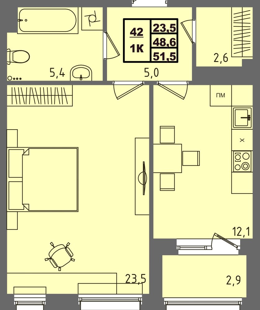 ЖК Равновесие, д3, кв.42