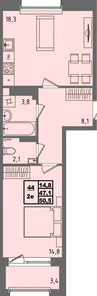 ЖК Равновесие, д3, кв.44