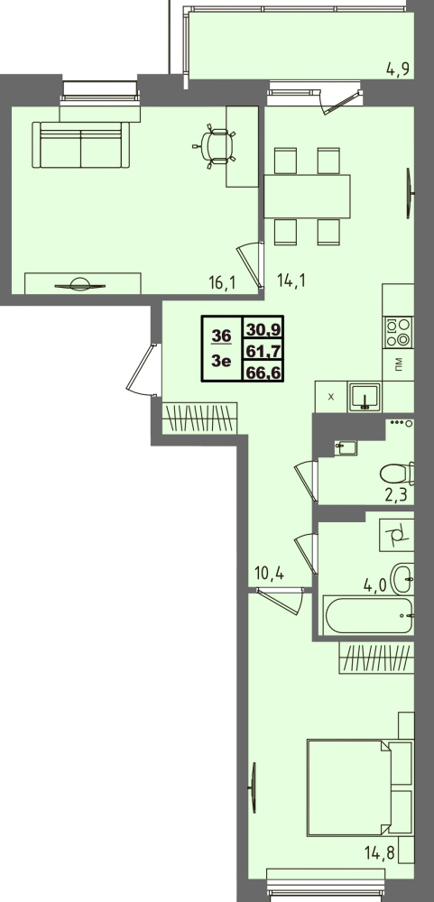 ЖК Равновесие, д3, кв.36