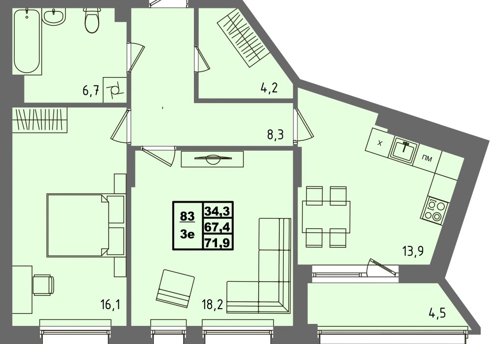 ЖК Равновесие, д3, кв.83
