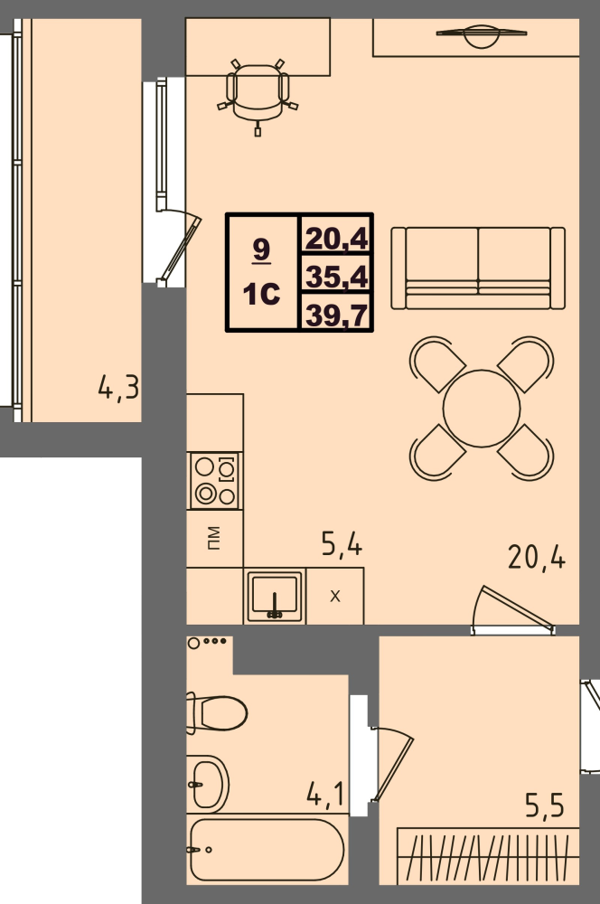 ЖК Равновесие, д3, кв.9