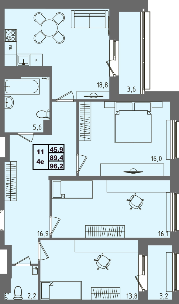 ЖК Равновесие, д3, кв.11
