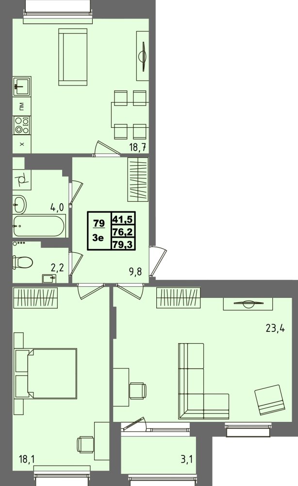 ЖК Равновесие, д3, кв.79