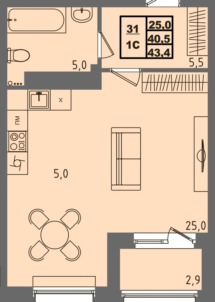 ЖК Равновесие, д3, кв.31