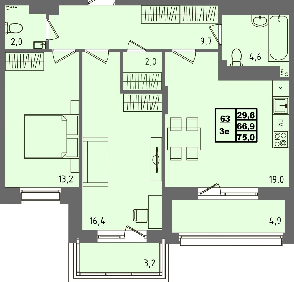 ЖК Равновесие, д3, кв.63
